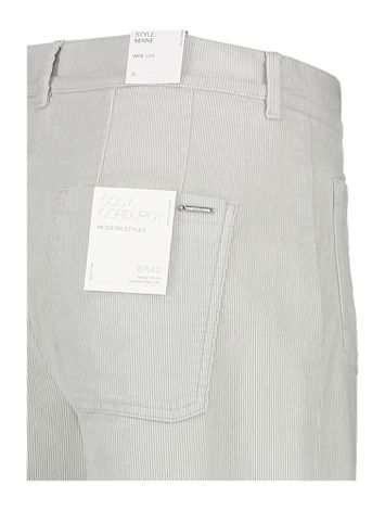 Lichtgrijze Ribfluwelen broek met opgestikte zakken Brax