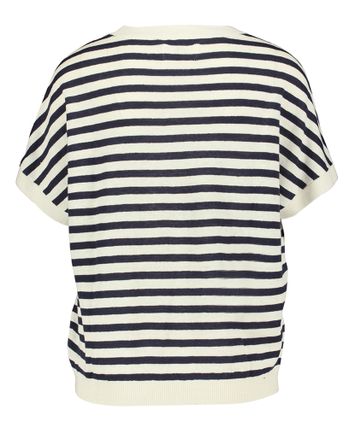 Creme kleurige linnen pull met blauwe strepen Alexi Des Petits Hauts 
