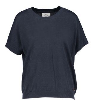 Des Petits Hauts Donkerblauwe pull met korte mouwen Alexo