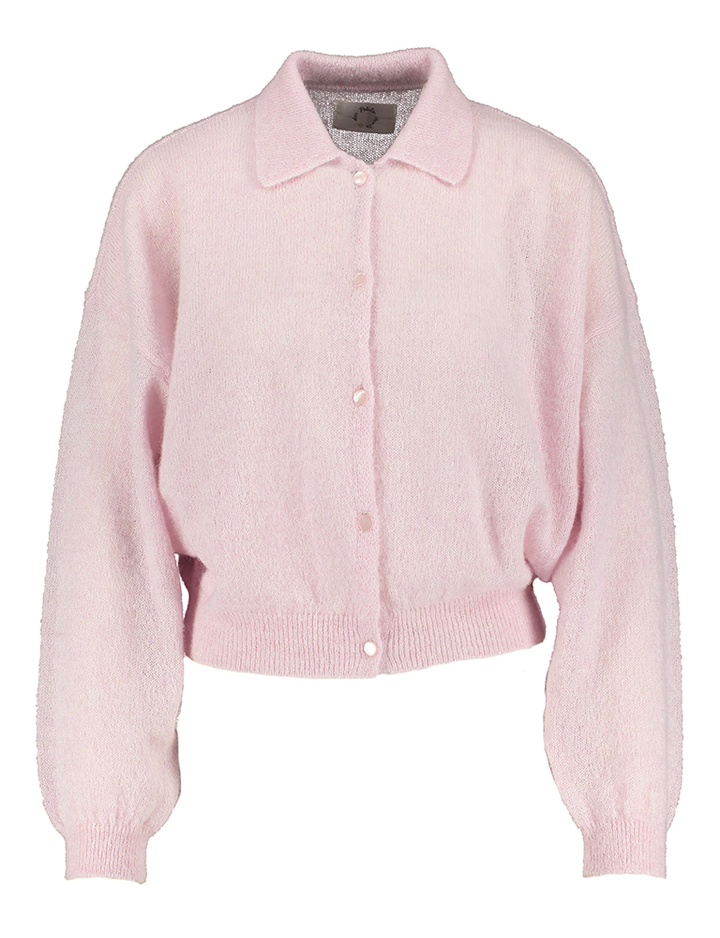 Licht roze gilet met alpaca wol Anastasia Des Petits Hauts