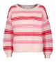 Licht roze wollen trui met rode strepen Donatello Des Petits Hauts