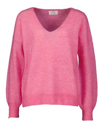 Roze wollen trui met v hals Donald Des Petits Hauts