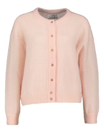 Lichtroze wollen cardigan met knopen Doby Des Petits Hauts