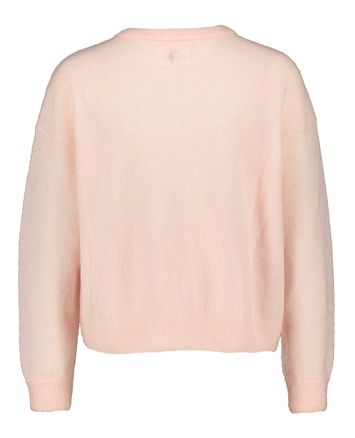 Lichtroze wollen cardigan met knopen Doby Des Petits Hauts