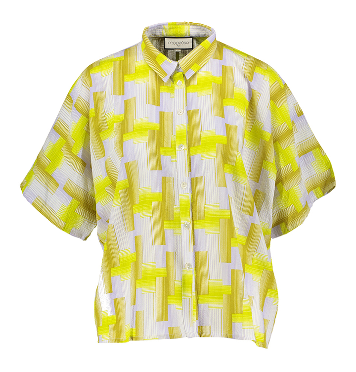 Geel en zilverkleurige blouse met korte mouwen Nora Echo Ma Poesie