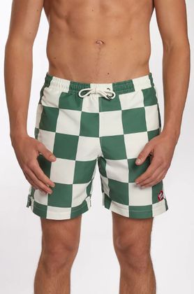 Oxford green/ Off white zwemshort Billie Ocean