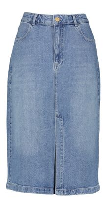 Para Mi Blauwe halflange jeansrok met split July