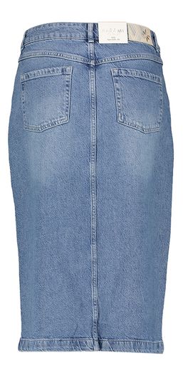 Blauwe halflange jeansrok met split July Para Mi
