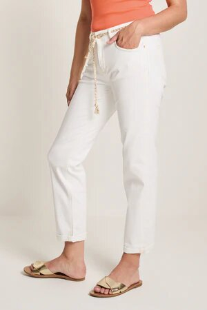 Witte broek loose fit met hoge taille  color bobby denim Para Mi