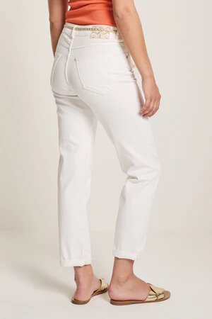 Witte broek loose fit met hoge taille  color bobby denim Para Mi