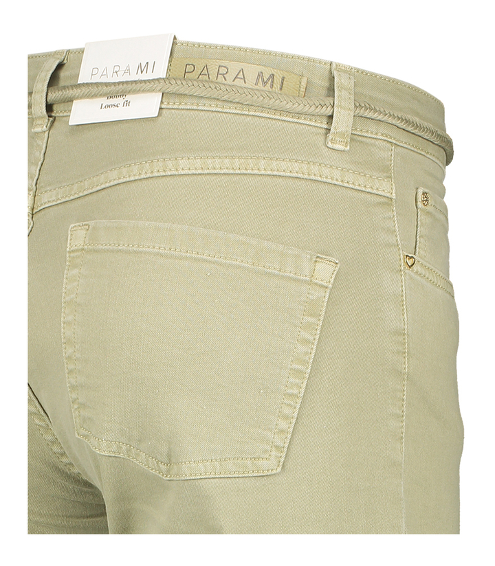 Kaki broek high waist loose fit Bobby Para Mi