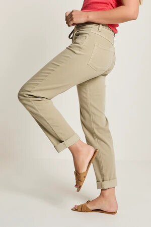 Kaki broek high waist loose fit Bobby Para Mi