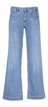 Para Mi Blauwe wide fit jeans met hoge taille en opgestikte zakken Mira Pocket