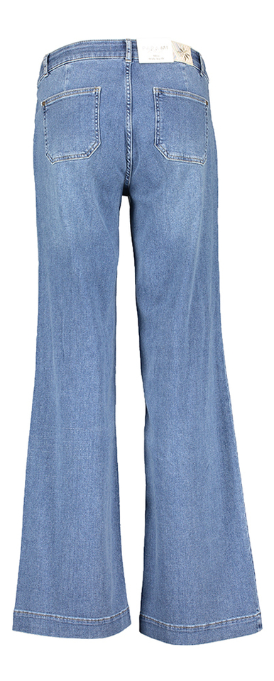 Blauwe wide fit jeans met hoge taille en opgestikte zakken Mira Pocket Para Mi