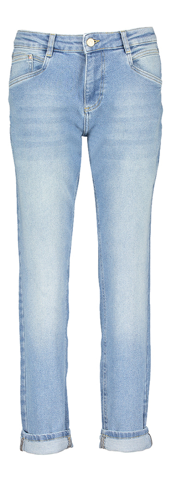Lichtblauwe tapered fit jeans met hoge taille Bowie Para Mi