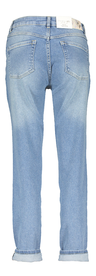 Lichtblauwe tapered fit jeans met hoge taille Bowie Para Mi