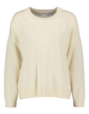 Off White pull met ronde hals in cashmere Mapoupette Les Tricots de Lea