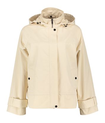 Ecru vest met rits en kap Do Rino Pelle 