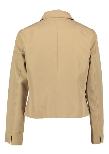 Camelkleurige vest met detailknopen Odette Rino Pelle
