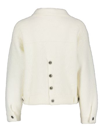 Ecru fluffy gilet met knopen Bubbly Rino Pelle