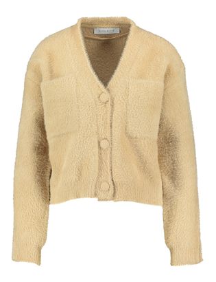 Rino Pelle Camel kleurige fluffy cardigan Isarea