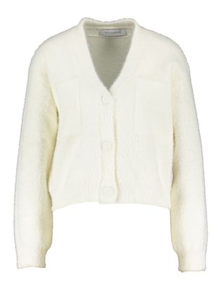 Rino Pelle Witte fluffy cardigan met knopen Isarea