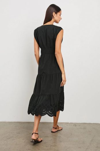 Zwate lange jurk met brodiere Lucia Rails 