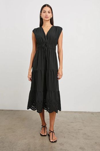 Zwate lange jurk met brodiere Lucia Rails 