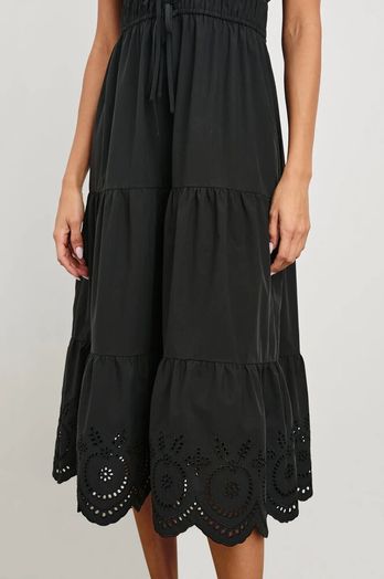 Zwate lange jurk met brodiere Lucia Rails 
