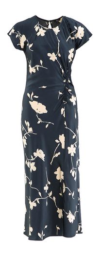 Blauwe jurk met bloemenprint en strop Serenity Rails 