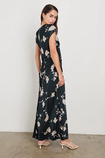 Blauwe jurk met bloemenprint en strop Serenity Rails 