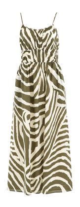 Rails Beige zomerjurk met gkaki zebra print Fatima