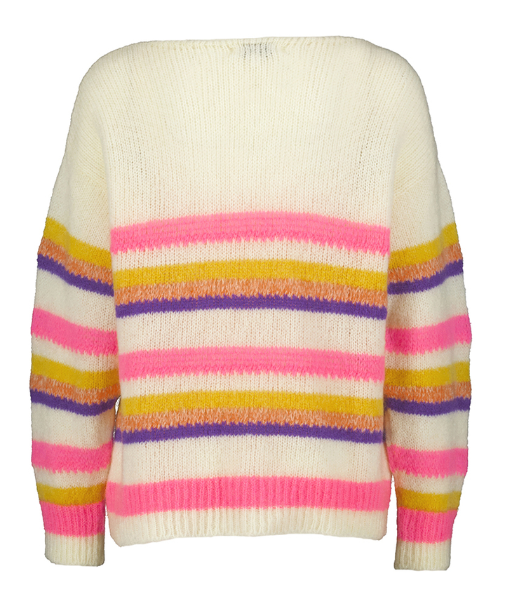 Beige wollen gestreepte trui Beryton Maison Anje