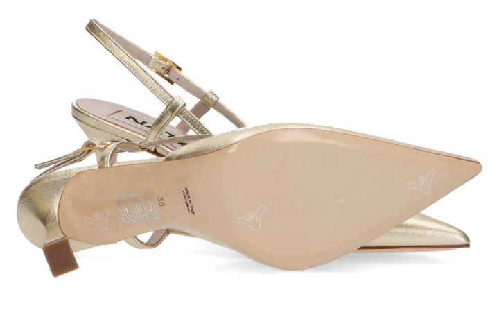 Goudkleurige slingbacks met trechterhak Natan
