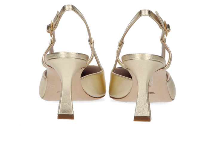 Goudkleurige slingbacks met trechterhak Natan