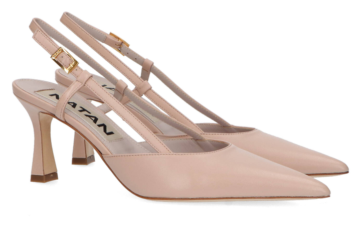 Nude kleurige slingbacks met trechterhak Natan