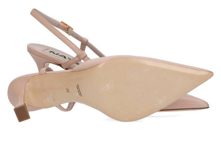 Nude kleurige slingbacks met trechterhak Natan