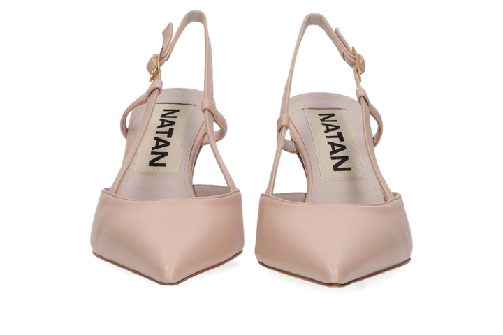 Nude kleurige slingbacks met trechterhak Natan