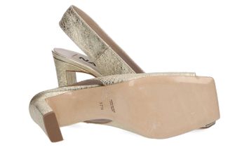 Goudkleurige platina pumps met blokhak Natan