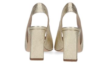 Goudkleurige platina pumps met blokhak Natan