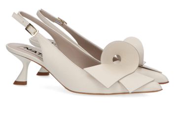 Ecru slingback met trechterhak Natan