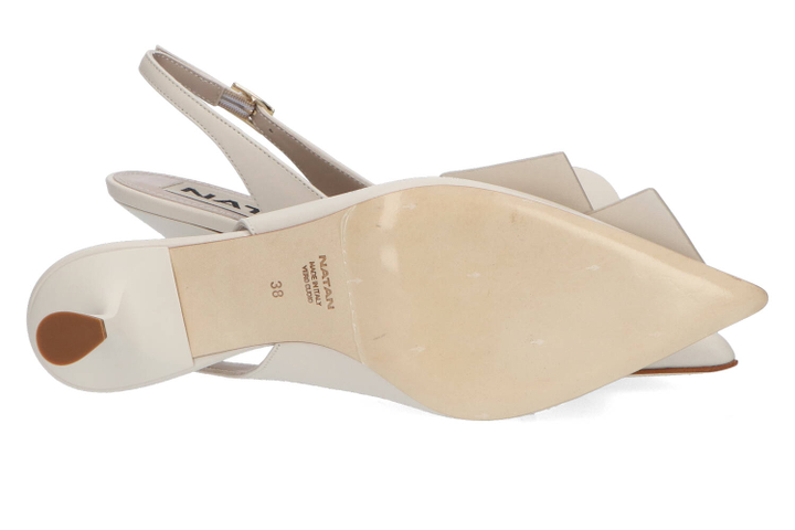 Ecru slingback met trechterhak Natan