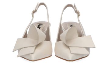 Ecru slingback met trechterhak Natan