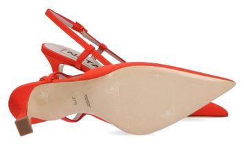 Roodkleurige slingbacks in stof Natan