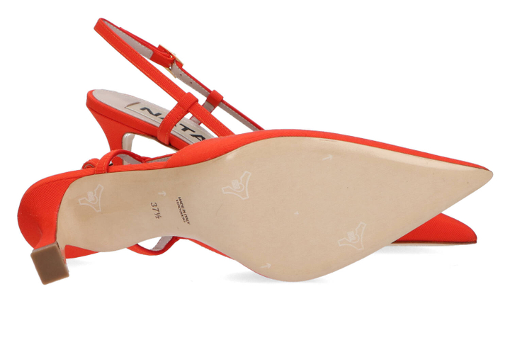 Roodkleurige slingbacks in stof Natan