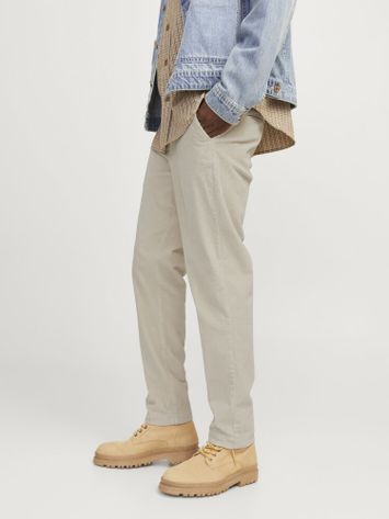 Ecrukleurige lange broek in ribfluweel Jack & Jones 