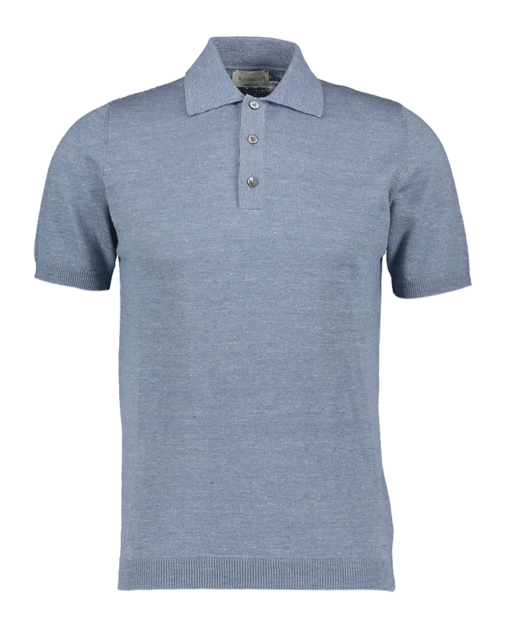 Blauwe polo met korte mouwen Altobello 
