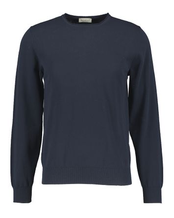 Donkerblauwe trui met ronde hals Altobello 