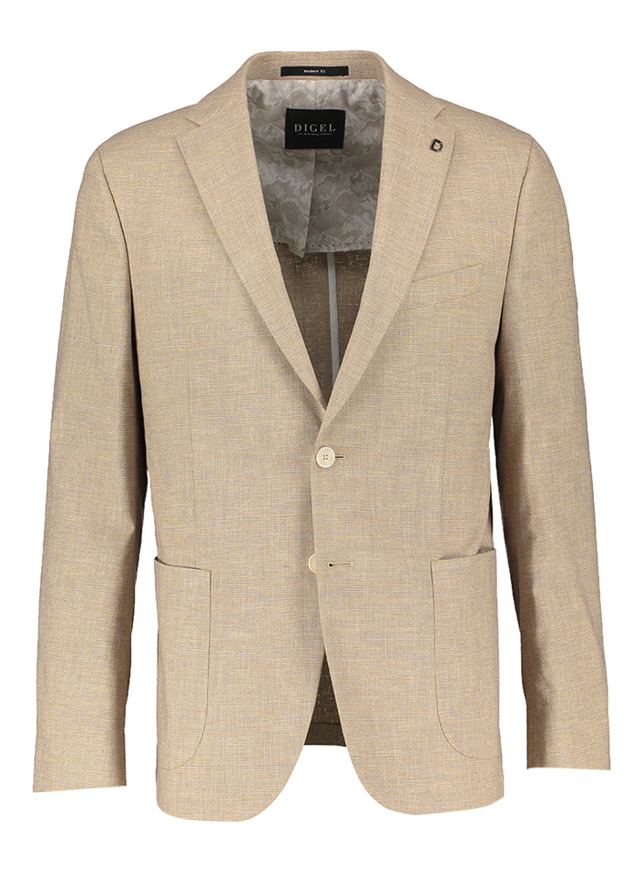 Beige blazer met een fijne ruitmotief Sado Edward Digel