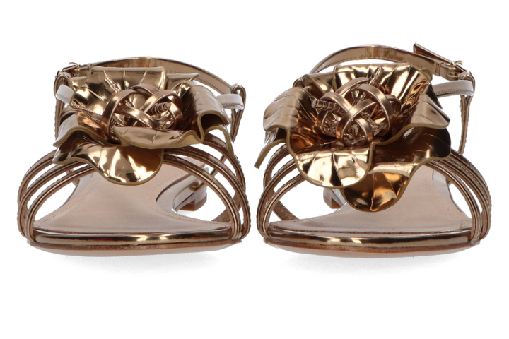 Goudkleurige sandalen met bloem Lola Cruz 